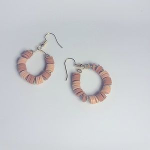 ☕️Coffee Bean☕️ gold earrings with clay beads